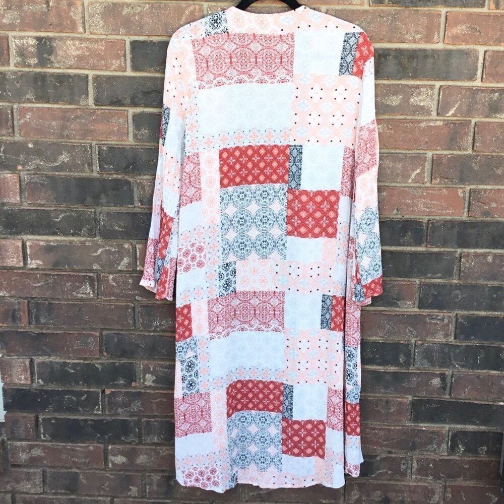 Entro patchwork open front duster cardigan coveru… - image 2